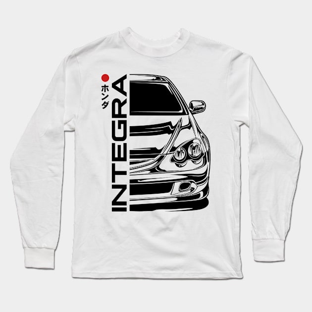 Integra DC5 Type R Front View Long Sleeve T-Shirt by idrdesign